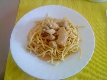 Putengeschnetzeltes in Champignon-Sahne-Soße - Rezept