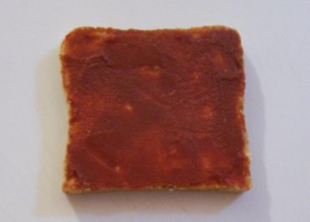 Zwischensnack: Hackfleisch-Toast, überbacken - Rezept - Bild Nr. 2