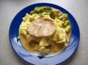 Spargel mit Pasta und Schmetterlingssteak - Rezept
