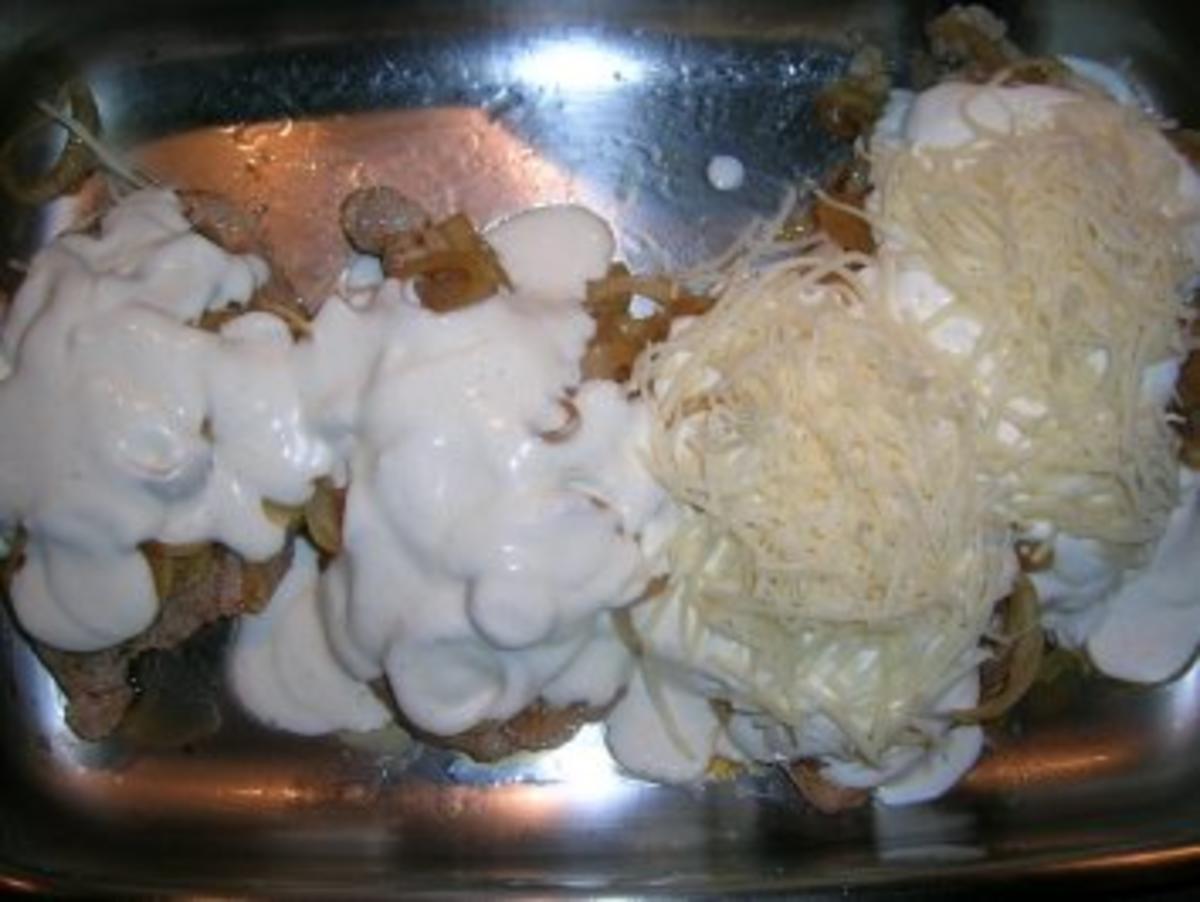 Zwiebel-Sahne-Schnitzel  mit Kartoffelpüree(oder Kotelett/Putenschnitzel/Hähnenbrustfilets - Rezept - Bild Nr. 7