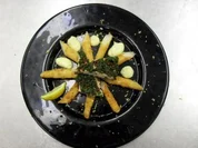 Fritierter Spargel mit Kräuter Zander - Rezept