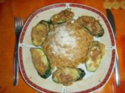 Zucchini - Picata mit Uncle Bens Reis " Mexicanisch " und Salat - Rezept