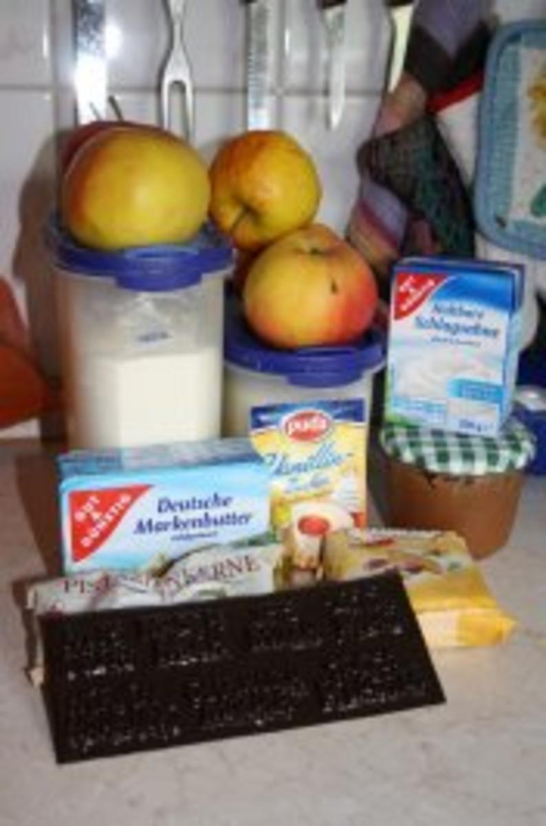 Kuchen: Apfel und Marzipan in Teigrechteck - Rezept - Bild Nr. 2
