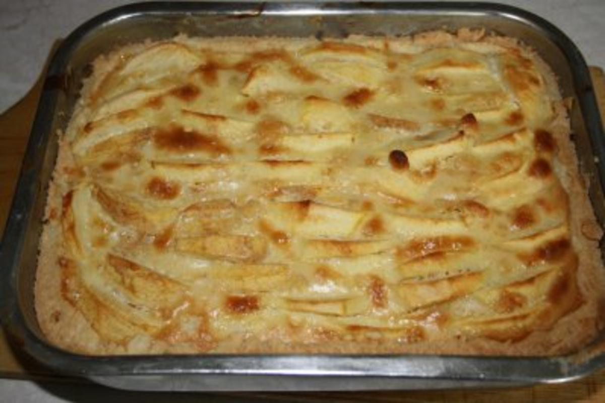 Kuchen: Apfel und Marzipan in Teigrechteck - Rezept - Bild Nr. 5