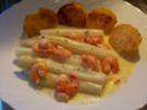 Kochen: Spargel mit Krabben-Sahne-Sauce - Rezept