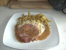 Putenrollbraten mit Risotto und Kartoffel-Bohnen-Gemüse - Rezept