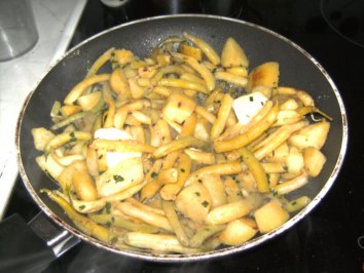 Putenrollbraten mit Risotto und Kartoffel-Bohnen-Gemüse - Rezept - Bild Nr. 3