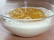 Dessert: Mandelflammerie mit Apfel-Mandarinenkompott - Rezept