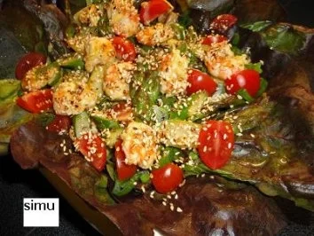 Spargelsalat mit Garnelen - Rezept