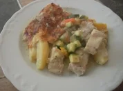 Fisch-Gemüse-Auflauf mit Kartoffel-Käse Kruste - Rezept