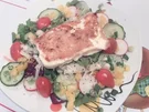Gebratener Schafskäse auf Salat - Rezept
