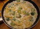 Schupfnudelpfanne mit Rosenkohl und Schinken - Rezept