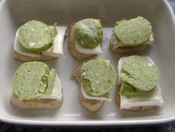 Rezept: Kalbssteak mit Ziegenkäse und Bärlauchkruste auf Blattspinat Bild Nr. 3 Kalbssteak mit Ziegenkäse und Bärlauchkruste auf Blattspinat - Rezept - Bild Nr. 3