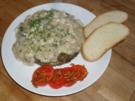 Hähnchen Ragout fin auf Kräuteromelette - Rezept