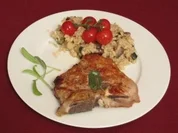 Kalbskotelett in Salbeibutter mit Gemüserisotto - Rezept