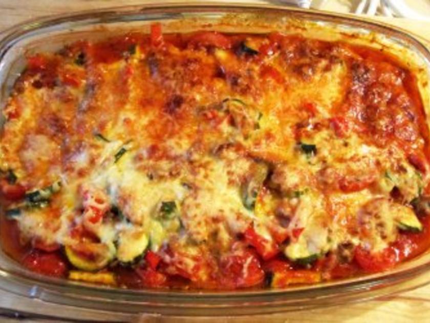 Ratatouille mit Hackfleisch und Käse überbacken - Rezept mit Bild ...