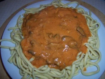 Champignon - Zwiebel - Sahnesauce - Rezept - Bild Nr. 3