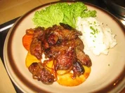 Fleisch: Geschnetzelte Leber auf karamellisiertem Apfel - Rezept