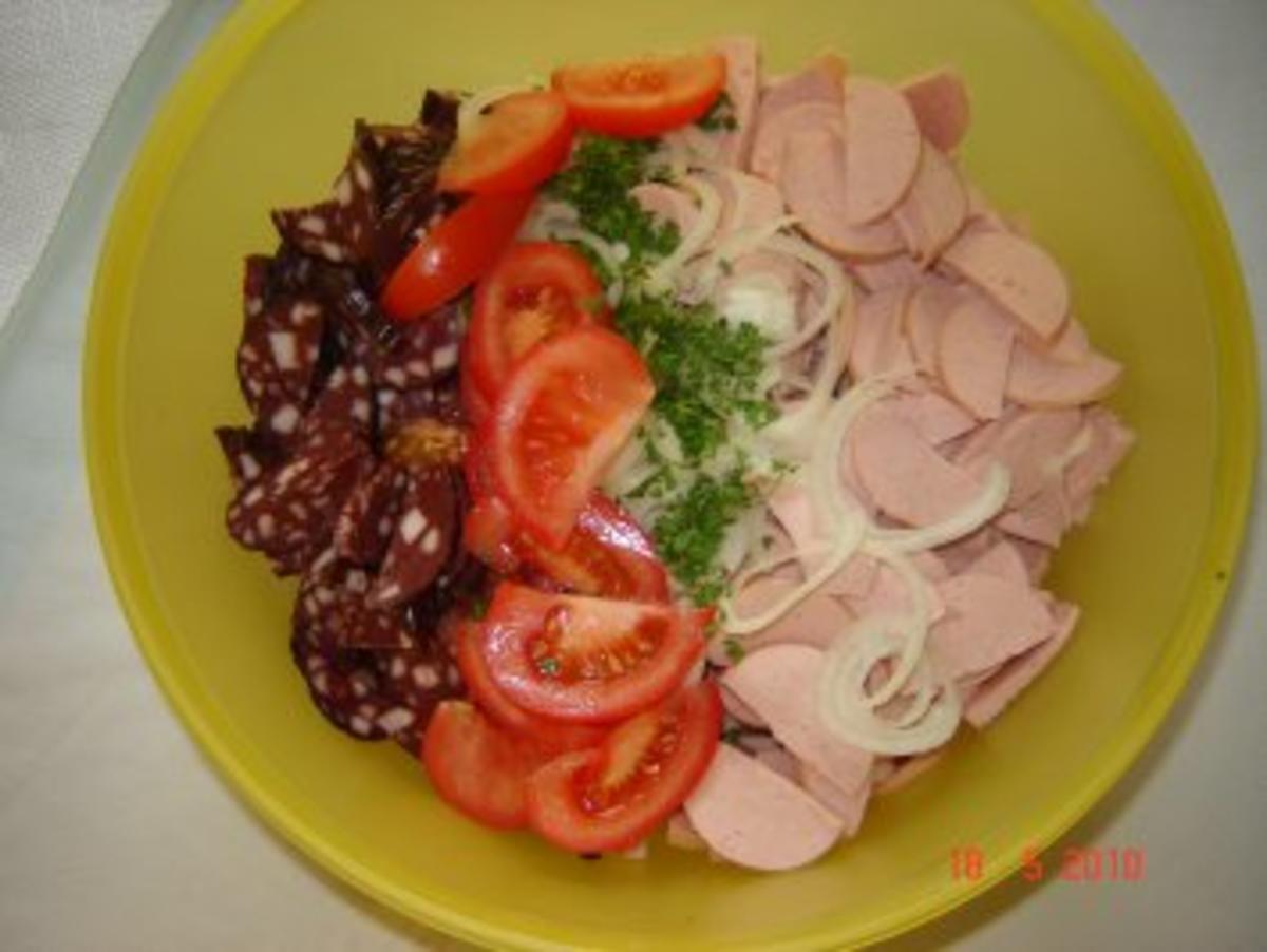 Salate : Schwarz-/Fleischwurstsalat - Rezept - Bild Nr. 3