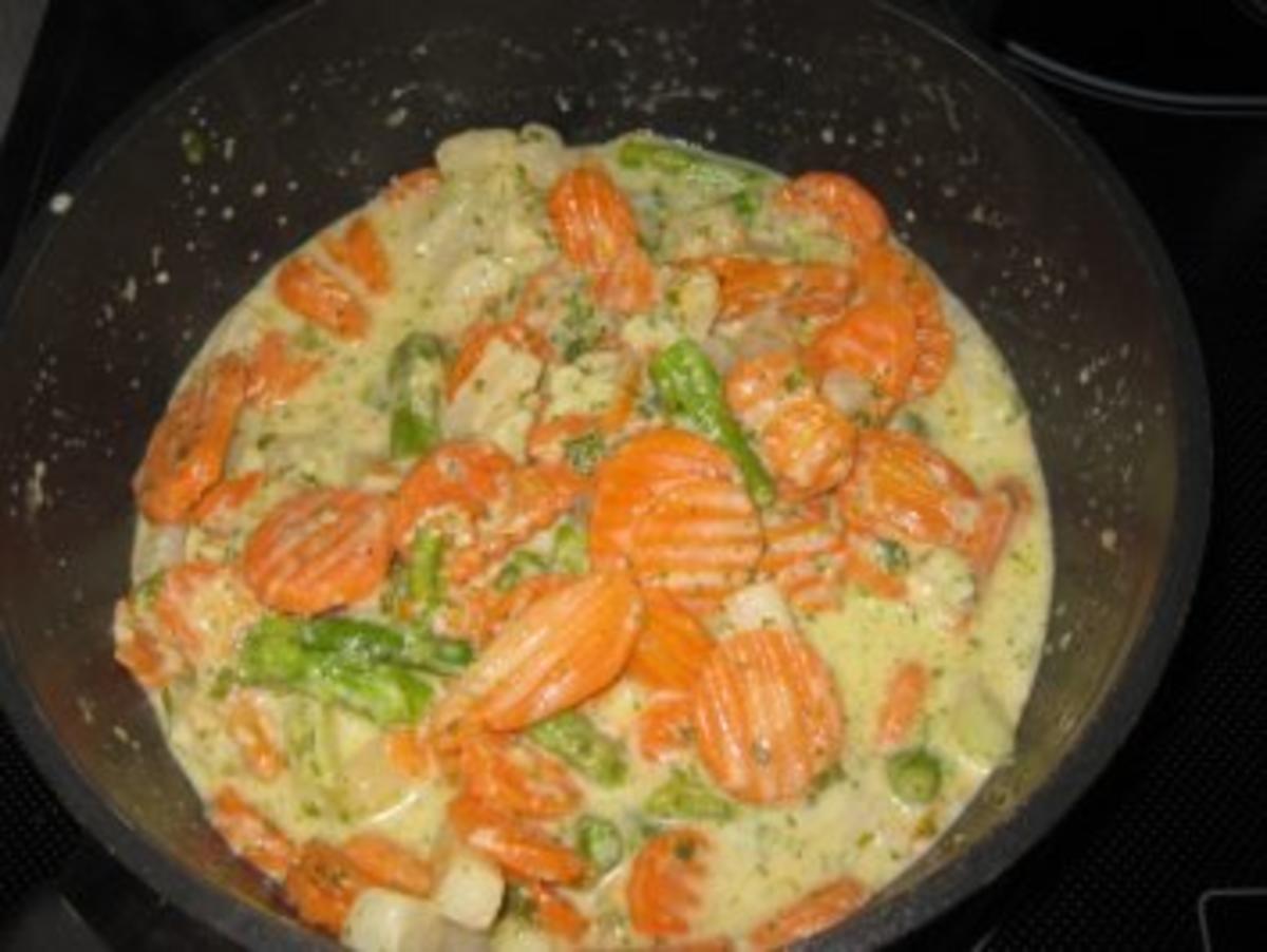 Frühlingsgemüse küßt Pasta in Begleitung einer BratwurstSCHNECKE... ;-))))))) - Rezept - Bild Nr. 4
