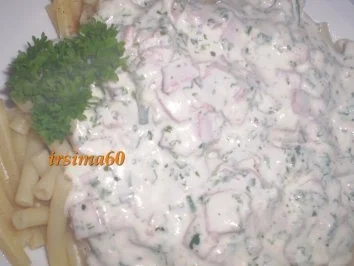 Makkaroni mit Kräuter - Frischkäse - Soße - Rezept