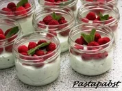 Minzcreme mit Himbeeren - Rezept