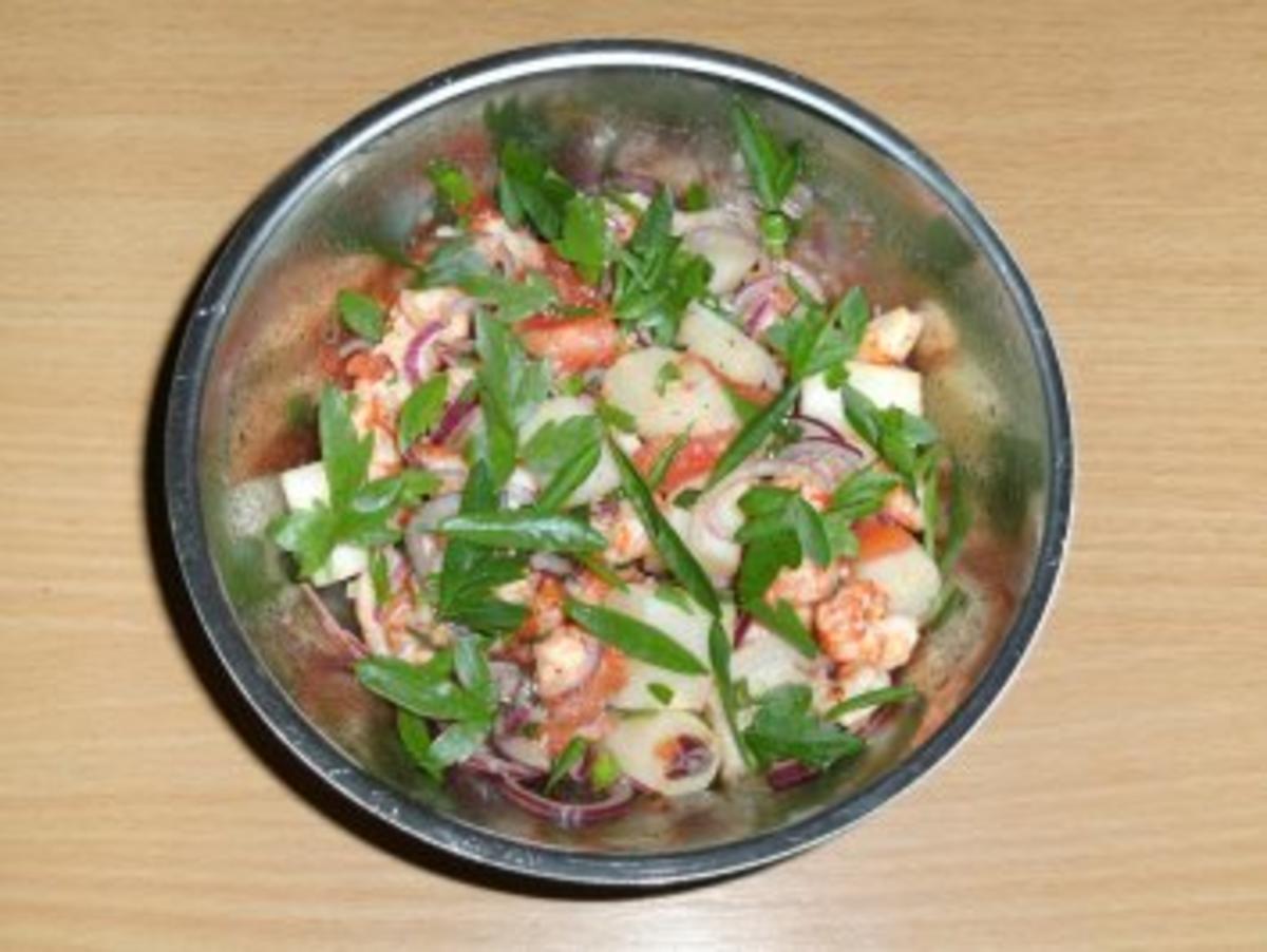 Salat: Spargelsalat mit Louisiana Flußkrebsen. - Rezept