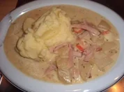 Gemüse & Co: Kräuterkohlrabi mit Schinken und Kartoffelpüree - Rezept