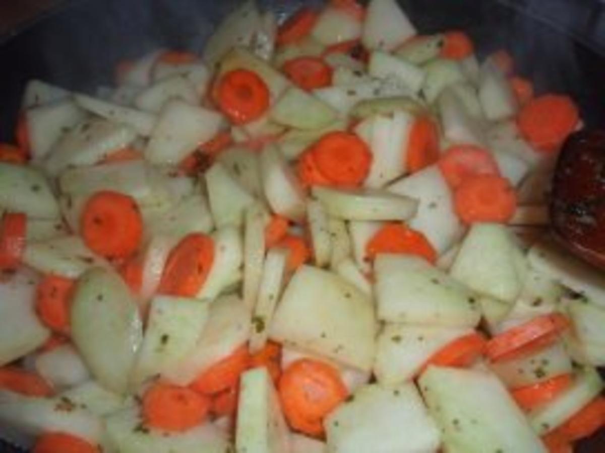 Gemüse & Co: Kräuterkohlrabi mit Schinken und Kartoffelpüree - Rezept - Bild Nr. 2