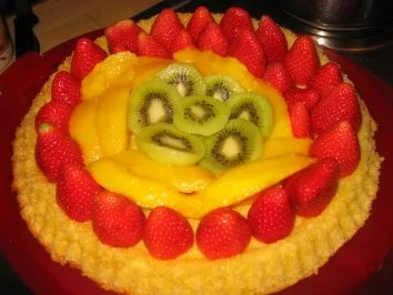 Rezept: Backwaren: Kokos- Biskuit-Obstboden Bild Nr. 2 Backwaren: Kokos- Biskuit-Obstboden - Rezept - Bild Nr. 2