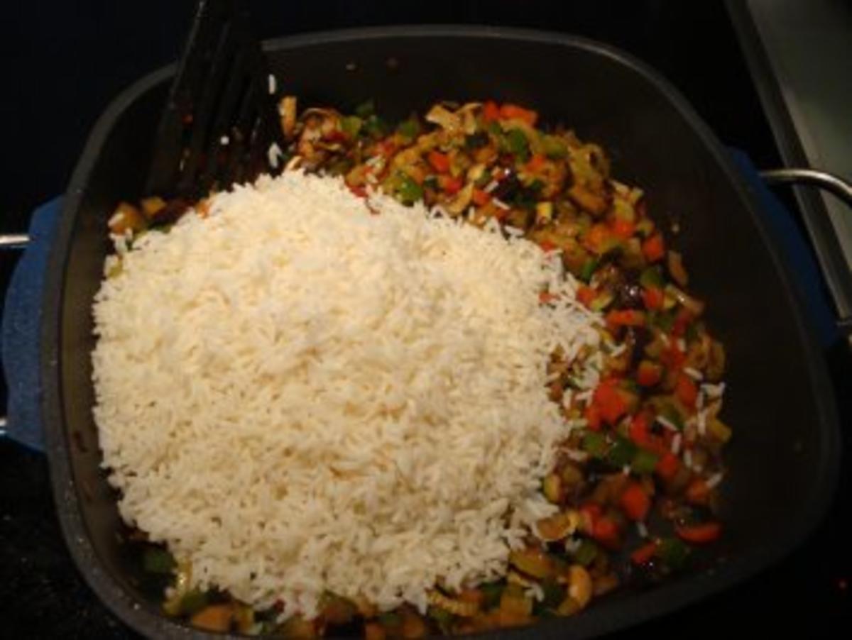 Reis mit buntem Gemüse und Hähnchenbrust - Rezept - Bild Nr. 6