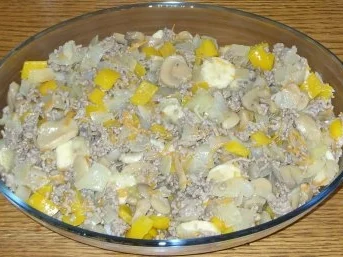 Rezept: Auflauf herzhaft - Hackfleisch-Auflauf süss-sauer-pikant Bild Nr. 2 Auflauf herzhaft - Hackfleisch-Auflauf süss-sauer-pikant - Rezept - Bild Nr. 2