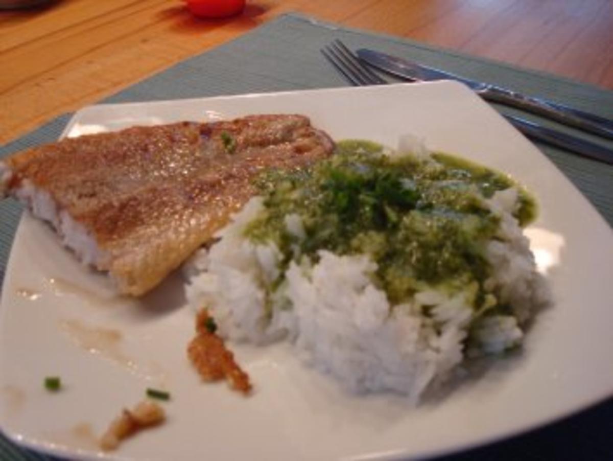 Fisch mit Reis und Bärlauchsoße - Rezept - Bild Nr. 4