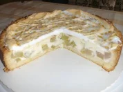 Rhabarberkuchen mit Vanillepudding - Rezept