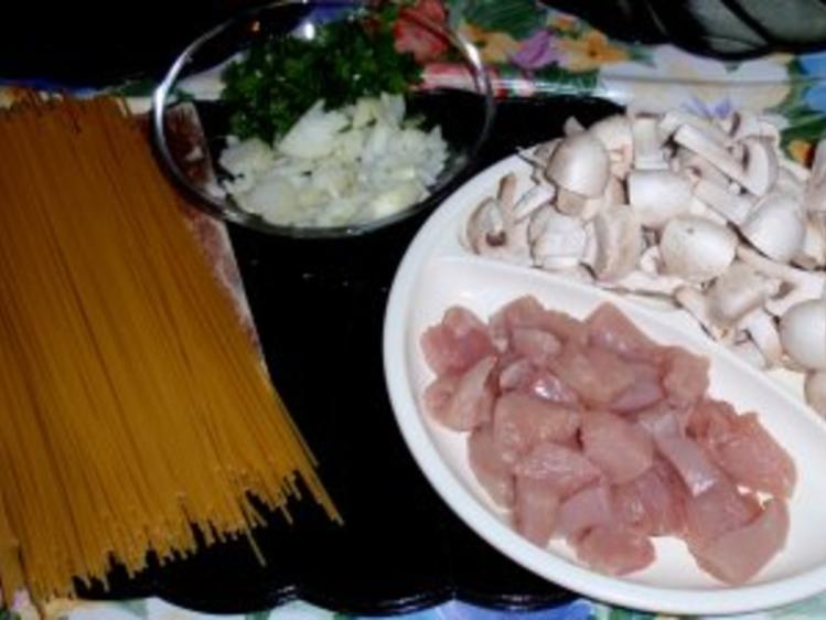 Champignon Putengeschnetzeltes mit Spaghetti - einfach - 182 kcal/100g
