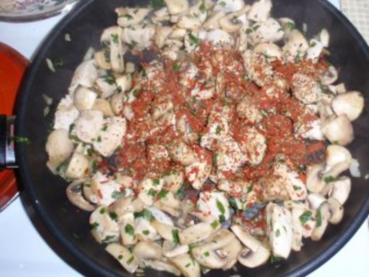 Champignon Putengeschnetzeltes mit Spaghetti - einfach - 182 kcal/100g