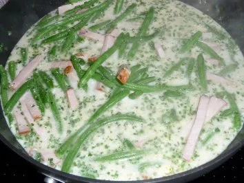 Kasseler - Bohnenpfanne an Reistürmchen - Rezept - Bild Nr. 3