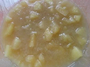 Apfel-Rhabarber-Kompott mit Vanillepudding - Rezept