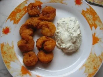 Gebratene Garnelen mit Dip - Rezept