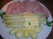 Spargel, Schinken und selbstgemachte Sauce Hollandaise -klassisch-meine 1952 Variante - Rezept
