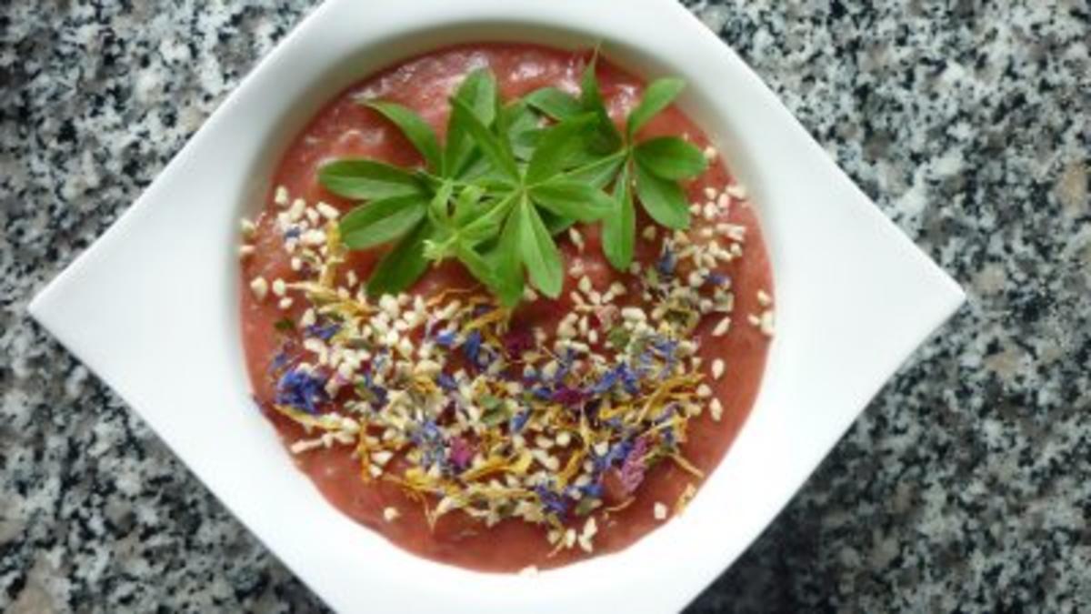 Vanilliges Rhabarber-Erdbeer-Kompott mit Schuss - Rezept