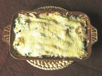 Schinken - Spinat - Nudelauflauf - Rezept