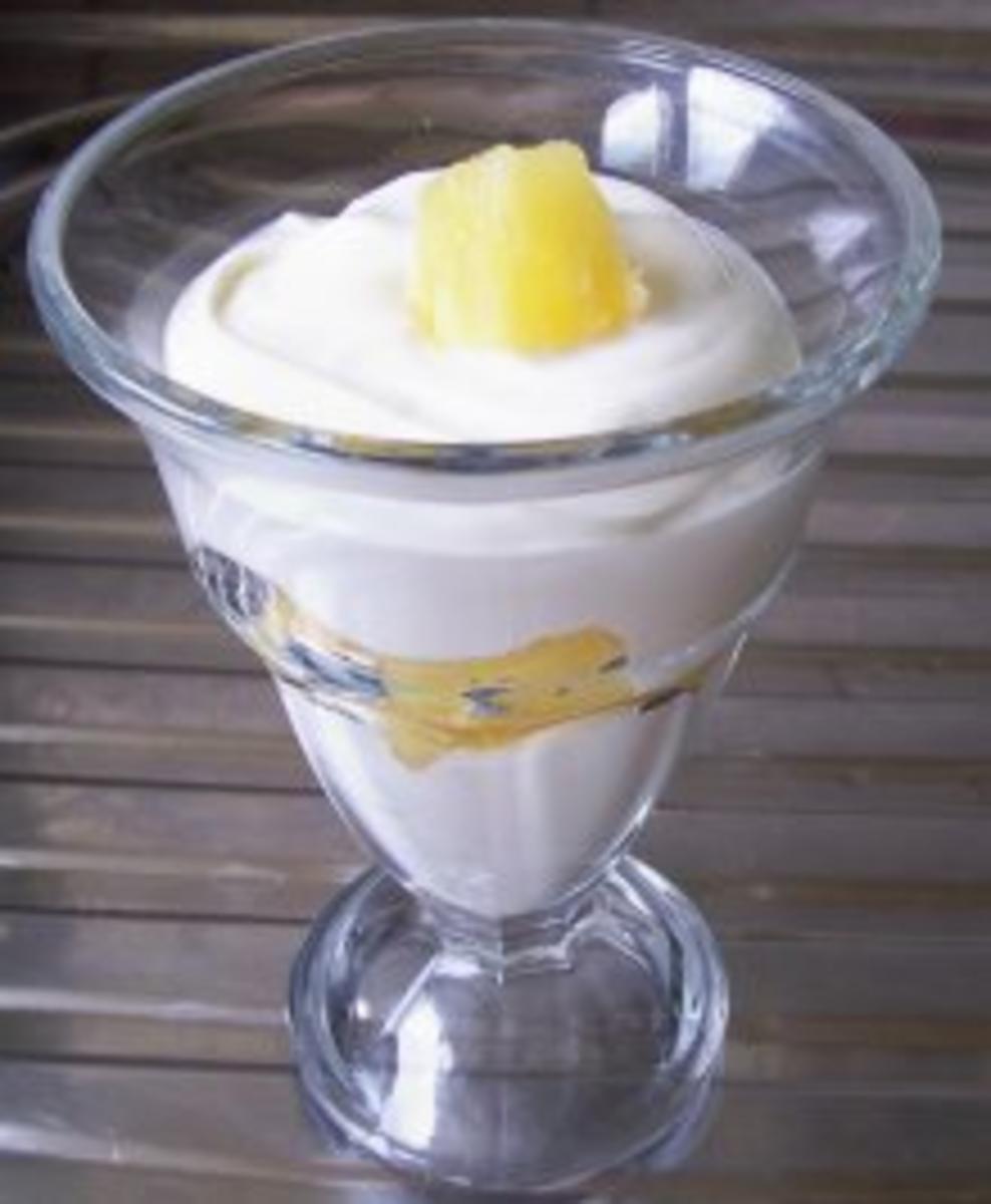Dessert: Quarkcreme mit Ananas - Rezept