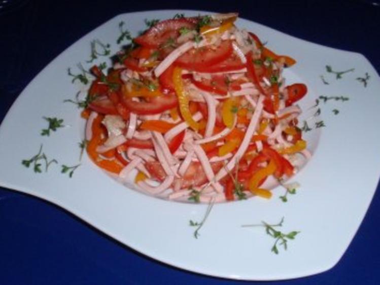 Bunter Wurstsalat - schnell &amp; einfach - 168 kcal/100g