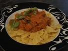Farfalle mit Auberginen-Frischkäse-Sauce - Rezept