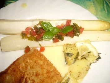 Tomaten-Basilikum-Vinaigrette zu Spargel - Rezept - Bild Nr. 3