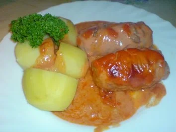 Rezept: Eingewickelte Hackfleischröllchen Eingewickelte Hackfleischröllchen - Rezept