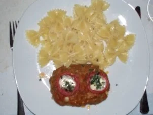 Rezept: Mozzarellatomaten im Hackfleischnest Bild Nr. 2 Mozzarellatomaten im Hackfleischnest - Rezept - Bild Nr. 2