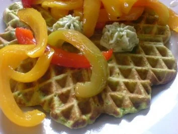 Rezept: Grüne Waffeln mit Paprika Bild Nr. 3 Grüne Waffeln mit Paprika - Rezept - Bild Nr. 3