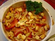 Mediteraner Schnitzelauflauf überbacken mit Feta bzw. Schafskäse - Rezept